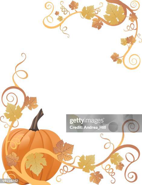 pumpkin border - swirl border stock illustrations