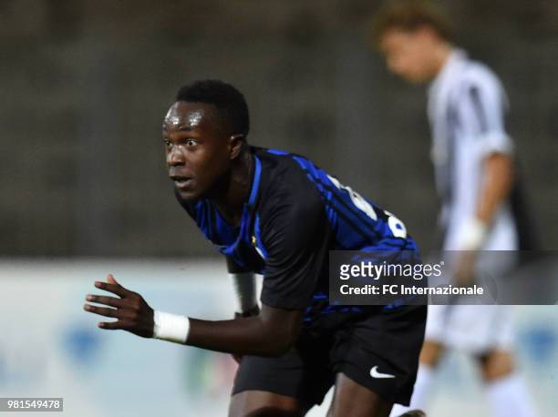 Buba Skho of FC Internazionale celebrates after scoring goal 2-0 during the U16 Serie A and B Final match between FC Internazionale and Juventus FC...