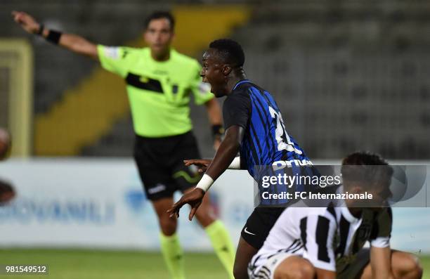 Buba Skho of FC Internazionale celebrates after scoring goal 2-0 during the U16 Serie A and B Final match between FC Internazionale and Juventus FC...