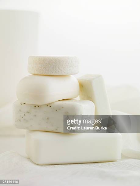 stack of natural soaps - bar of soap stock pictures, royalty-free photos & images