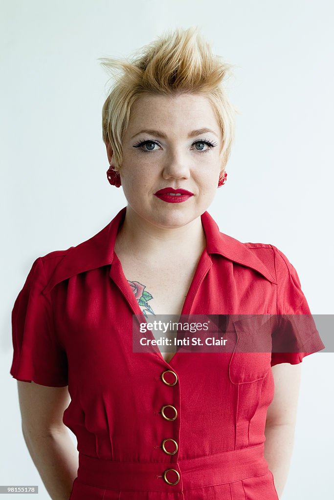 Portrait of retro-styled woman