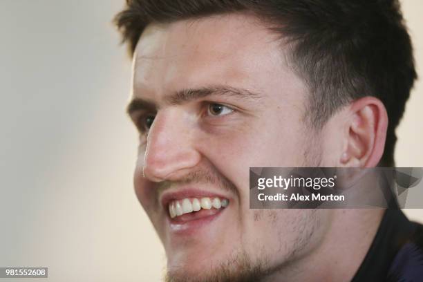 Harry Maguire of England during the England Media Access on June 22, 2018 in Saint Petersburg, Russia.