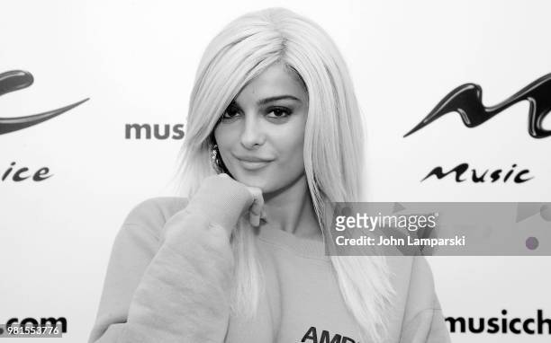 Singer Bebe Rexha visits Music Choice at Music Choice on June 22, 2018 in New York City.
