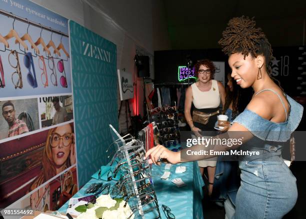 Chloe Bailey of musical group Chloe X Halle attends the 2018 BET Awards Gift Lounge on June 22, 2018 in Los Angeles, California.