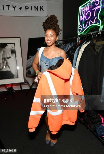 Chloe Bailey of musical group Chloe X Halle attends the 2018 BET Awards Gift Lounge on June 22, 2018 in Los Angeles, California.