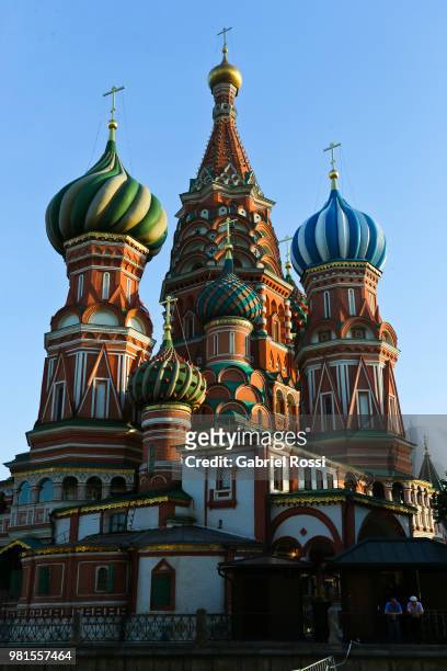 General view of St. Basil's Cathedral in the red square on June 22, 2018 in Moscow, Russia.