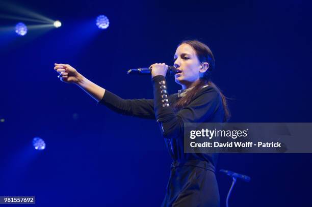 Jain performs during la Fete de la Musique at L'Olympia on June 21, 2018 in Paris, France.