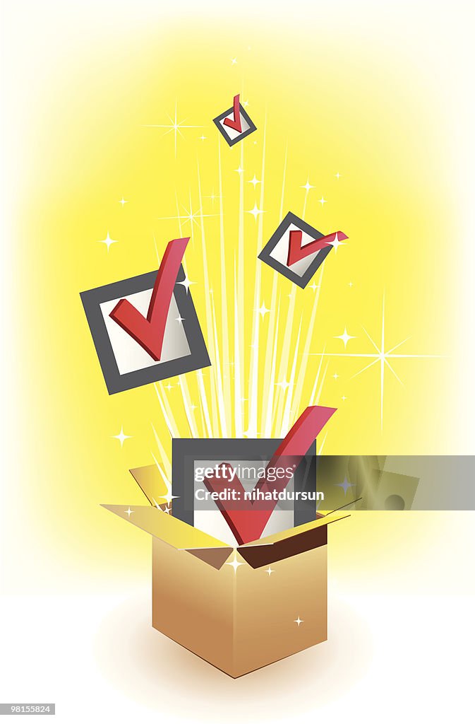 Box Checked Out Illustration Of Checked Boxes Pumping Out High-Res Vector Graphic ...