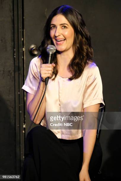 Pictured: D'Arcy Carden at UCB Sunset Theatre on June 19, 2018 --