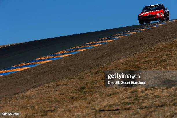 Kurt Busch, driver of the Haas Automation Ford, practices for the Monster Energy NASCAR Cup Series Toyota/Save Mart 350 at Sonoma Raceway on June 22,...