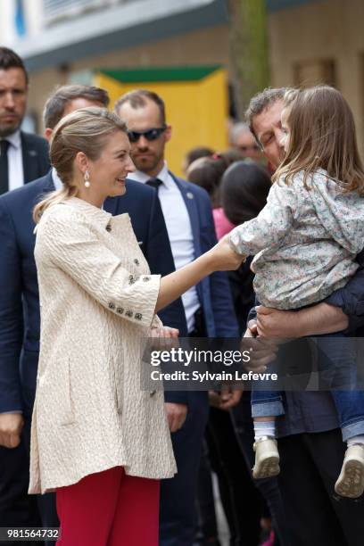 Grande-Duchesse Heritiere Stephanie of Luxembourg visits Esch-sur-Alzette for National Day on June 22, 2018 in Luxembourg, Luxembourg.