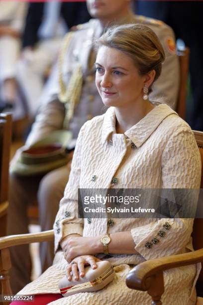 Princess Stephanie of Luxembourg visits Esch-sur-Alzette for National Day on June 22, 2018 in Luxembourg, Luxembourg.
