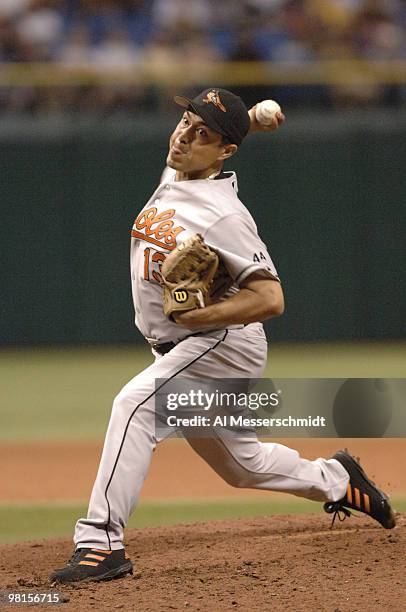 Baltimore Orioles Rodrigo Lopez pitches against the Tampa Bay Devil Rays July 22, 2006 in St. Petersburg.
