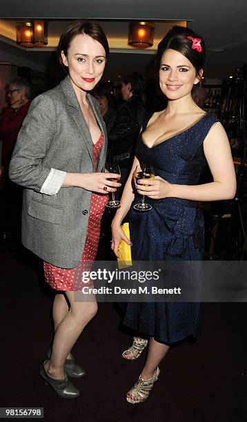 Keeley Hawes and Hayley Atwell attend Marie Claire's Inspire & Mentor Campaign party at The Loft at the Ivy Club on March 30, 2010 in London, England.