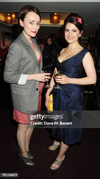 Keeley Hawes and Hayley Atwell attend Marie Claire's Inspire & Mentor Campaign party at The Loft at the Ivy Club on March 30, 2010 in London, England.