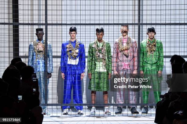 Models walk the runway during the Comme des Garcons Menswear Spring/Summer 2019 show as part of Paris Fashion Week on June 22, 2018 in Paris, France.