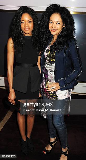 Naomie Harris and Kanya King attend Marie Claire's Inspire & Mentor Campaign party at The Loft at the Ivy Club on March 30, 2010 in London, England.