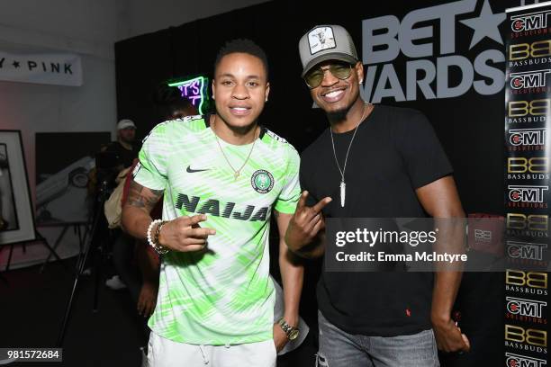 Rotimi and Ne-Yo attend the 2018 BET Awards Gift Lounge on June 22, 2018 in Los Angeles, California.