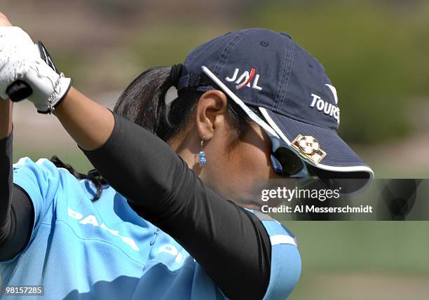 Ai Miyazato sets to drive during the third round of the 2007 Safeway International at Superstition Mountain Golf and Country Club March 24 near...