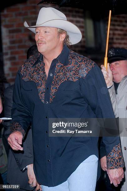 Singer Alan Jackson visits the "Late Show With David Letterman" at the Ed Sullivan Theater on March 30, 2010 in New York City.