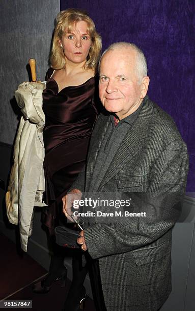 Ian Holm and Sophie De Stempel attend the VIP screening of The Ghost at The Court House Hotel on March 30, 2010 in London, England.