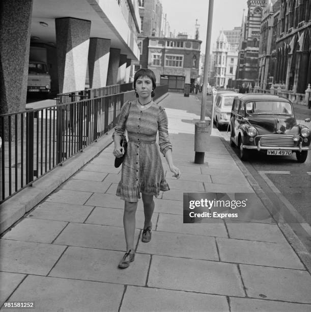English actress Petronella Barker pictured outside the Royal Courts of Justice in London for a hearing during her divorce from actor Anthony Hopkins...