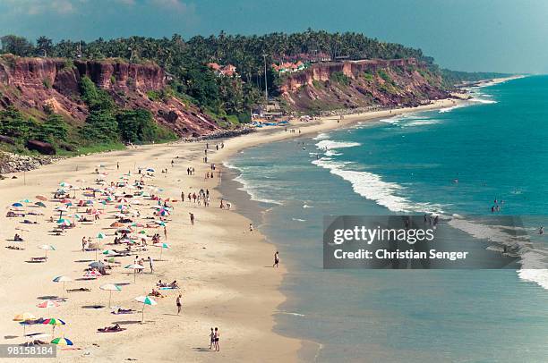 varkala beach (papa nashini - sin destroyer) - kerala surf stock pictures, royalty-free photos & images