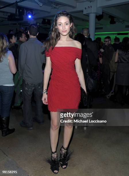 Actress Emmy Rossum attends The Darker Side of Green climate change debate at Skylight West on March 30, 2010 in New York City.