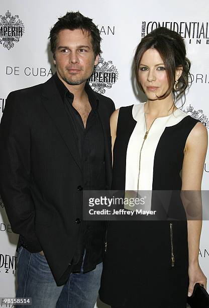 Actress Kate Beckinsale, and husband director Len Wiseman attend Los Angeles Confidential Magazine's pre-Oscar luncheon held on February 22, 2008 at...