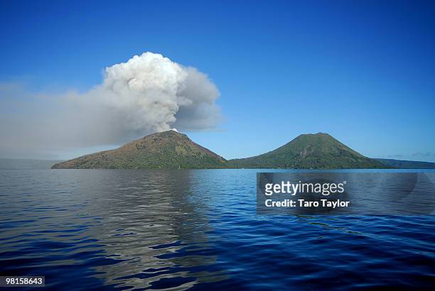 tarvurvur volcano - rabaul stock pictures, royalty-free photos & images
