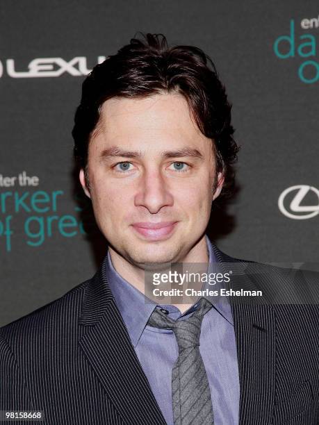 Actor Zach Braff attends the Darker Side of Green Climate Change Debate at Skylight West on March 30, 2010 in New York City.