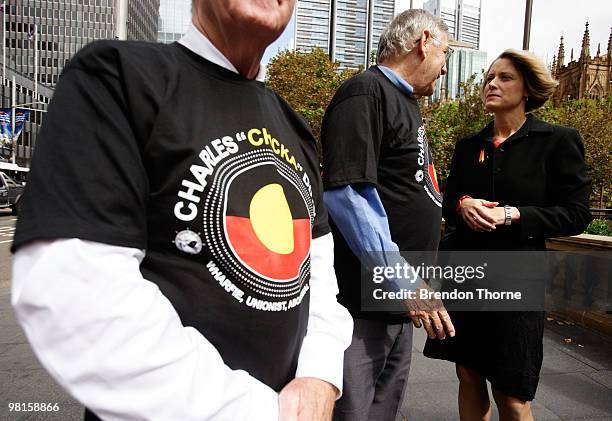 Premier Kristina Keneally attends the state funeral for Australian Aboriginal leader and activist Charles "Chicka" Dixon at Sydney Town Hall on March...