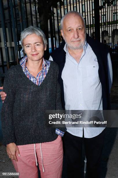 Francois Berleand and his wife Alexia Stresi attend the Fete Des Tuileries on June 22, 2018 in Paris, France.