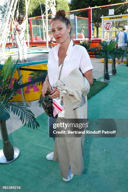 Actress Karole Rocher attends the Fete Des Tuileries on June 22, 2018 in Paris, France.