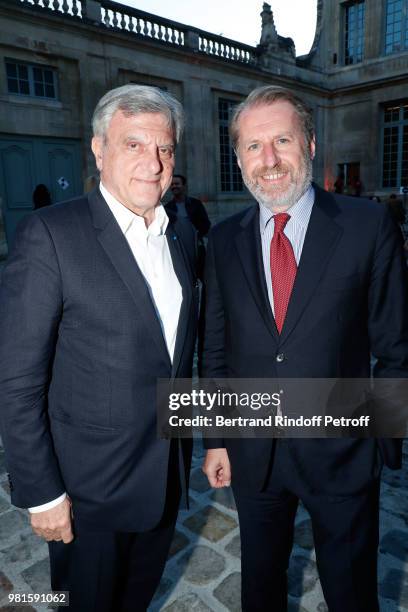 President of the "Chambre Syndicale de la Mode Masculine", Sidney Toledano and Guillaume de Seynes attend the Men's Fashion Cocktail as part of Paris...