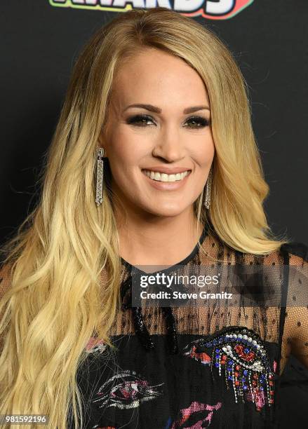 Carrie Underwood arrives at the 2018 Radio Disney Music Awards at Loews Hollywood Hotel on June 22, 2018 in Hollywood, California.