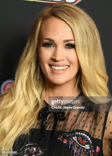 Carrie Underwood arrives at the 2018 Radio Disney Music Awards at Loews Hollywood Hotel on June 22, 2018 in Hollywood, California.