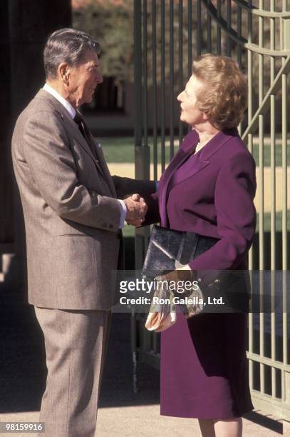 Prime Minister Margaret Thatcher and President Ronald Reagan attending "Ronald Reagn Presidential Library Gala Honoring Margaret Thatcher" on...