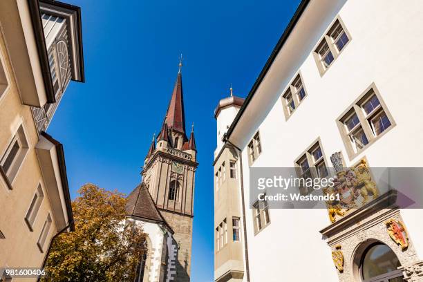 germany, radolfzell, view to radolfzell minster and public library in the foreground - the minster building photos et images de collection