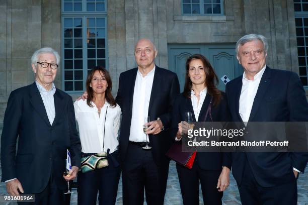 President of Societe des Amis du Musee d'Art Moderne du Centre Pompidou, Didier Grumbach, Isabelle Ginestet, Executive Chairman of the Federation of...
