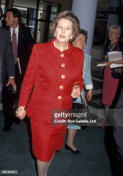 Prime Minister Margaret Thatcher attending 93rd Annual American Booksellers Association Convention on May 29, 1993 at the Miami Beach Convention...
