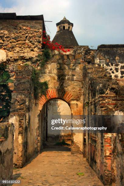 catedral de san francisco ruins - antigua, guatemala - ruina antigua stock pictures, royalty-free photos & images