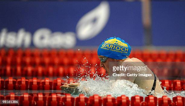 Hannah Miley of Garioch competes in the Womens Open 200m Breastroke during the British Gas Swimming Championships at Ponds Forge on March 29, 2010 in...