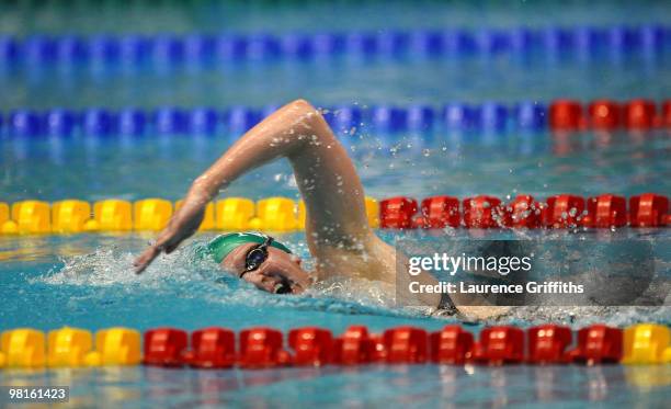 Rebecca Adlington of Nova Centurion competes in the Womens Open 800m Freestyle during the British Swimming Championships at Ponds Forge on March 31,...