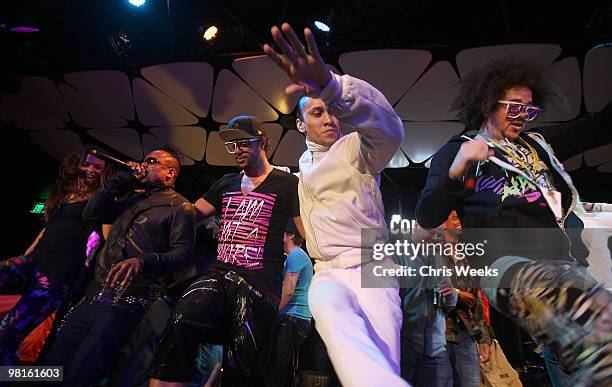 Apl.de.Ap of the Black Eyed Peas, LMFAO and Taboo of the Black Eyed Peas perform at Bacardi's official after party for the Black Eyed Peas at The...