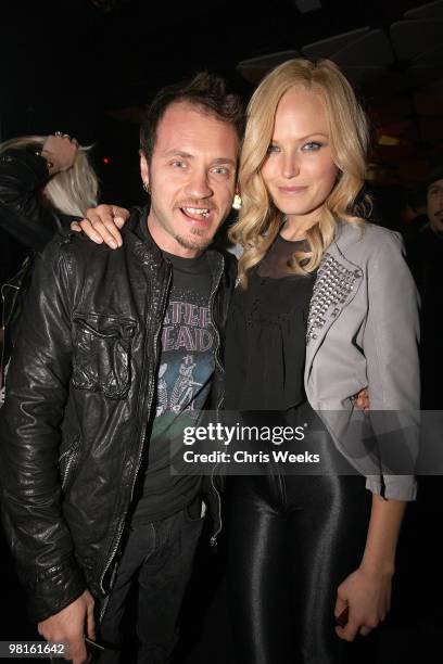 Malin Ackerman and Roberto attend at Bacardi's official after party for the Black Eyed Peas at The Conga Room on March 30, 2010 in Los Angeles,...