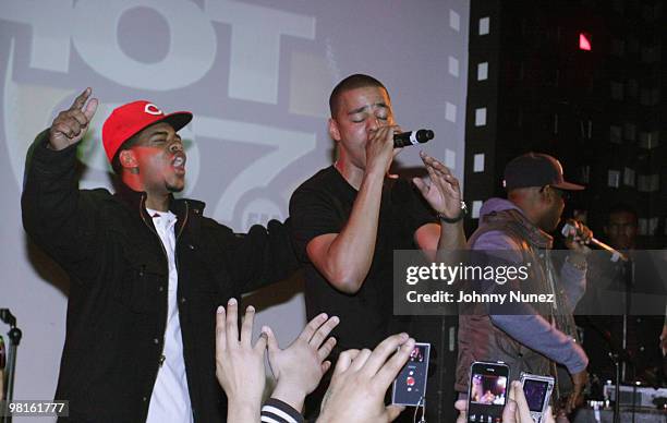 Hi-Tek, J. Cole, and Talib Kweli perform at S.O.B.'s on March 30, 2010 in New York City.