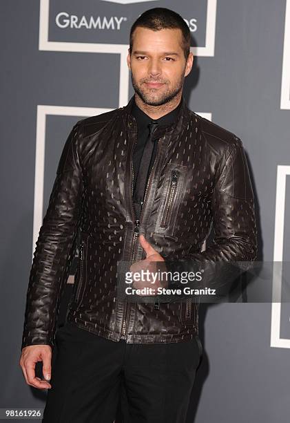 Ricky Martin arrives at the 52nd Annual GRAMMY Awards held at Staples Center on January 31, 2010 in Los Angeles, California. At Staples Center on...