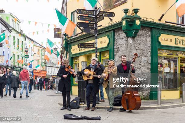 Ireland. Galway. Street musicians in Galway.