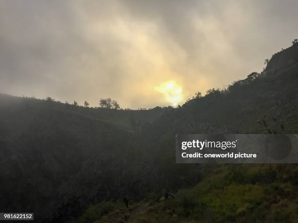 Indonesia. Bali. Bangli. Batur Volcanic ascent at sunrise.